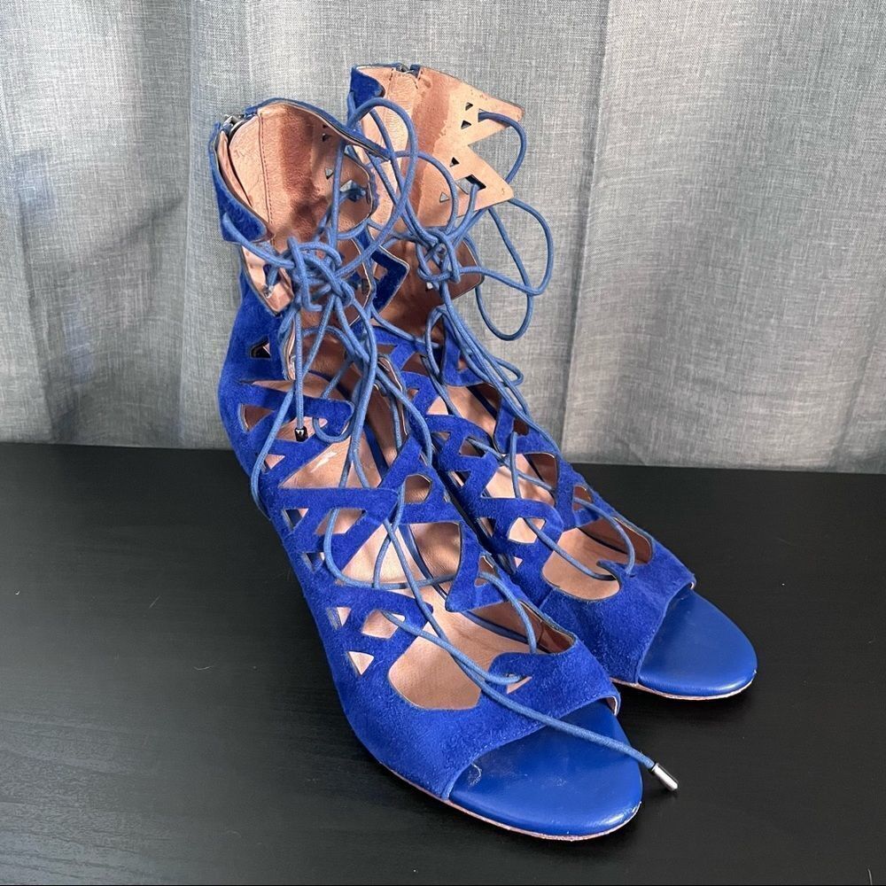 Joie Cobalt Caged Gladiator Heels